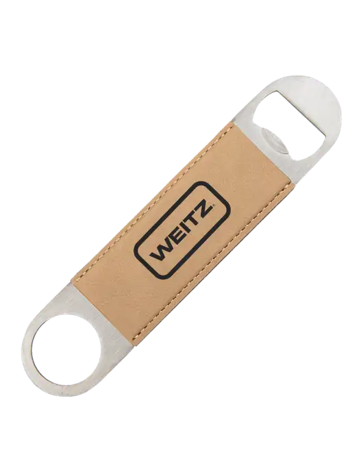 Tan Leatherette Bottle Opener w/Weitz Logo