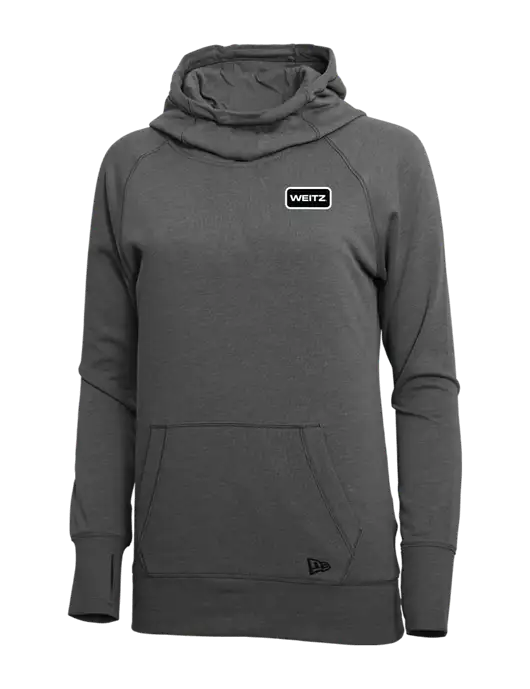New Era Black Heather Womens Tri-Blend Fleece Pullover Hoodie w/Weitz Logo