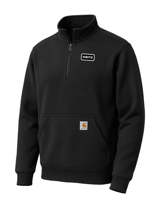 Carhartt Black Midweight 1/4-Zip Mock Neck Sweatshirt w/Weitz Logo
