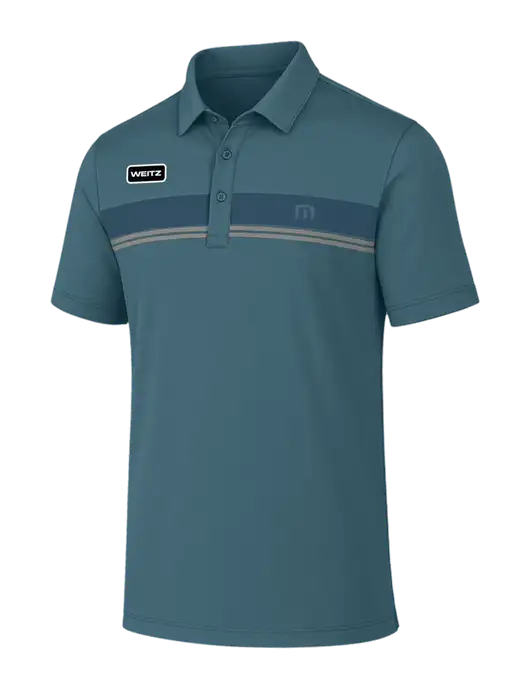 TravisMathew Sapphire Medium Dark Glenview Stripe Polo w/Weitz Logo
