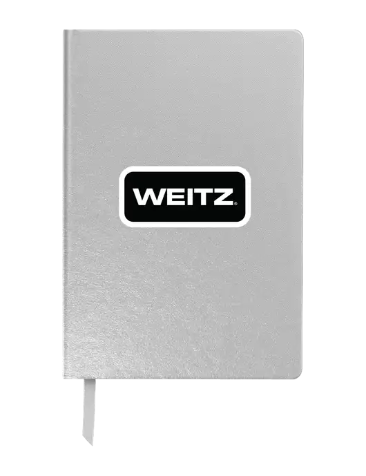 Achieve Silver Hardcover Journal, 5.5 x 8.37 w/Weitz Logo