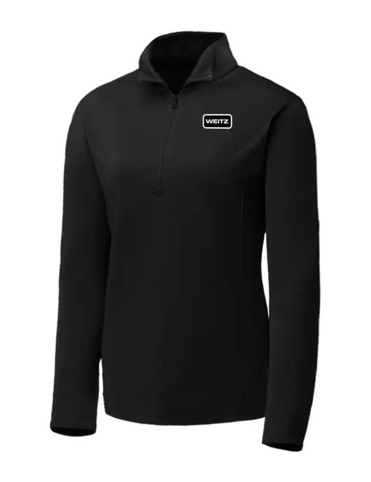 Black Womens Posicharge Competitor ¼ Zip Pullover w/Weitz Logo
