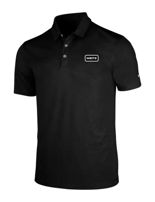 NIKE Black Dri-Fit Embossed Tri-Blade Polo w/Weitz Logo
