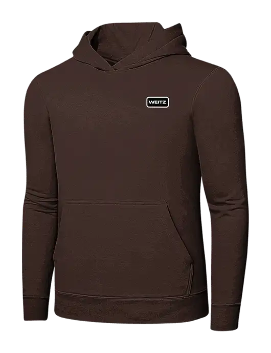 Dark Chocolate Brown 7.8 oz Ring Spun Hooded Sweatshirt w/Weitz Logo