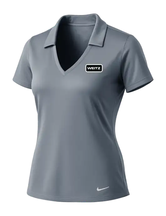 NIKE Medium Grey Womens Dri-Fit Vertical Mesh Polo w/Weitz Logo