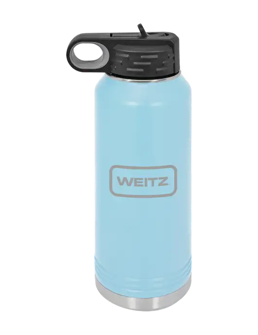 Polar Camel 32 oz Powder Coated Light Blue Vacuum Insulated Water Bottle w/Weitz Logo