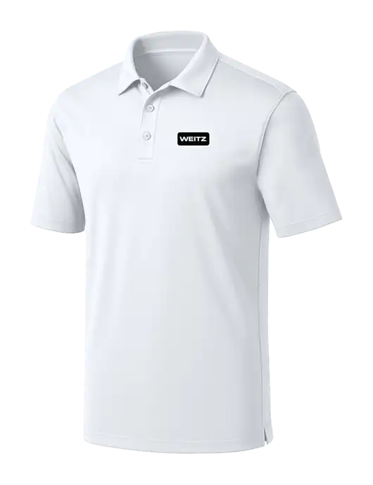White Silk Touch Performance Polo w/Weitz Logo