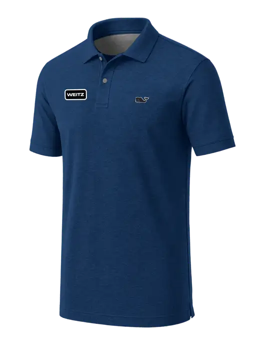 Vineyard Vines Edgartown Dark Royal Heather Pique Polo w/Weitz Logo