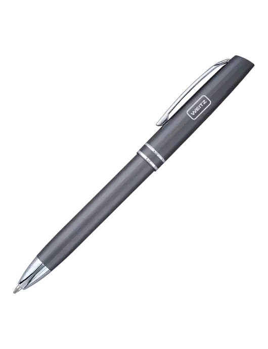 Gunmetal Anguilla Black Ink Pen w/Weitz Logo