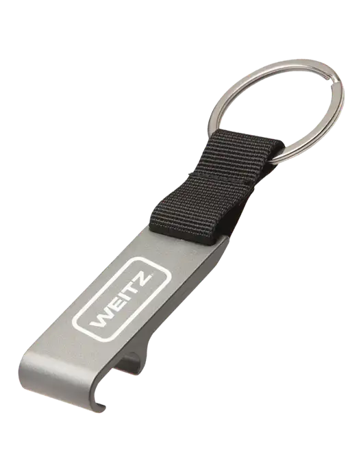 Gunmetal Bottle Opener & Key Ring w/Weitz Logo
