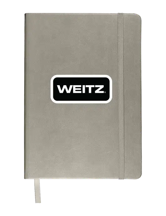 Leeman Light Medium Grey Tuscany Journal 5.75 x 8.25 w/Weitz Logo