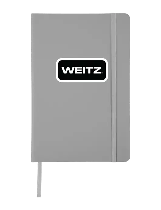 Light Medium Grey Comfort Touch Bound Journal 5 ¾" W x 8 ½” H w/Weitz Logo