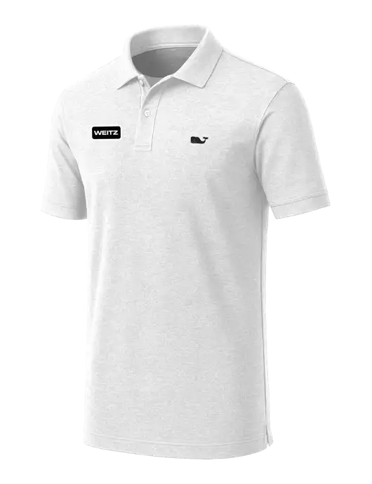 Vineyard Vines Edgartown White Pique Polo w/Weitz Logo