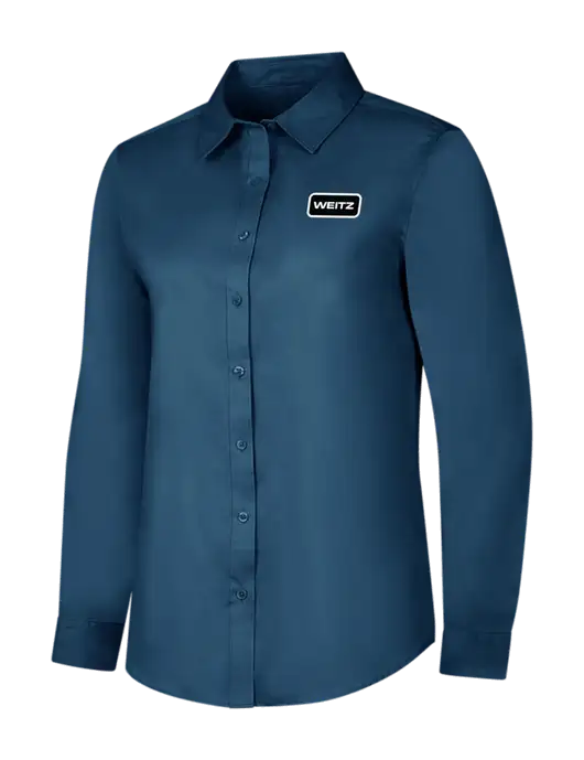 Light Navy Womens Long Sleeve Superpro React Twill Shirt w/Weitz Logo