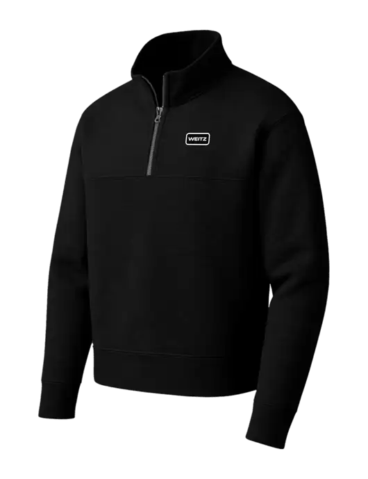 Mercer+Mettle Black Linear Texture Quarter Zip w/Weitz Logo