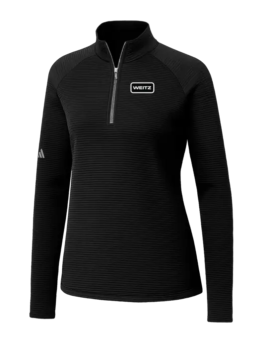 Adidas Womens Black Spacer Quarter-Zip Pullover  w/Weitz Logo
