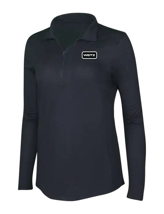 Black Triad Solid Womens Posicharge Tri-Blend Wicking 1/4 Zip Pullover w/Weitz Logo