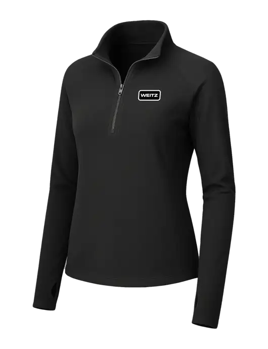 Womens Black Microfleece 1/2 Zip Pullover w/Weitz Logo