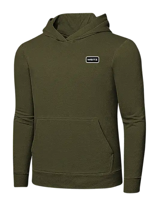 Dark Olive Green 7.8. oz Ring Spun Hooded Sweatshirt w/Weitz Logo
