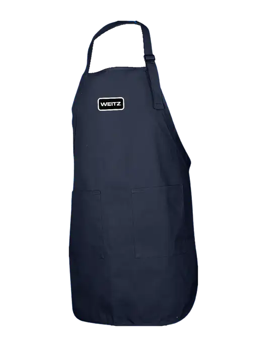 Full-Length Navy Apron With Pockets w/Weitz Logo