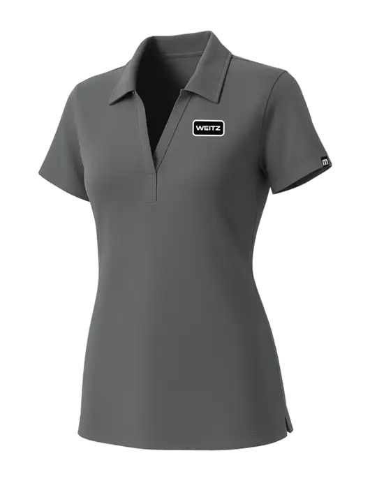 TravisMathew Womens Grey Glenview Solid Polo w/Weitz Logo