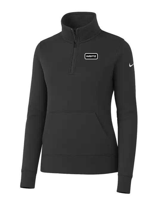 Nike Womens Dark Grey Club Fleece Sleeve Swoosh 1/2-Zip w/Weitz Logo