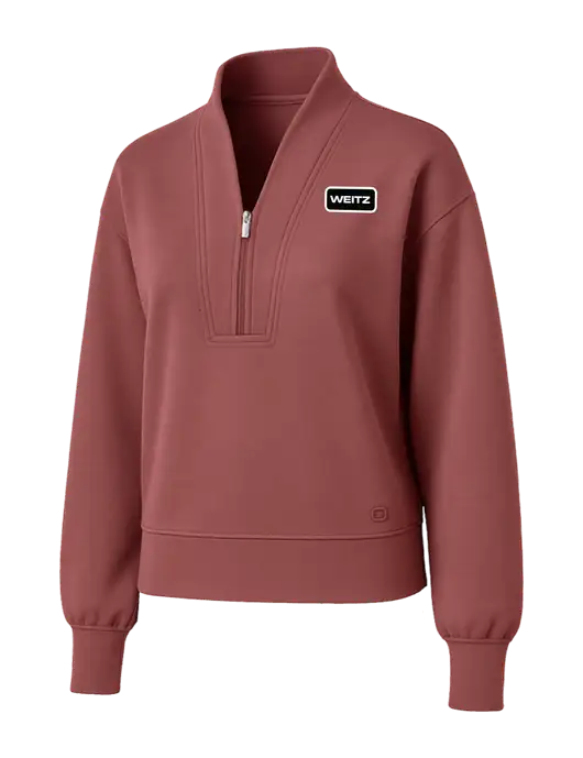 OGIO Womens Soft Maroon Transcend 1/4-Zip w/Weitz Logo