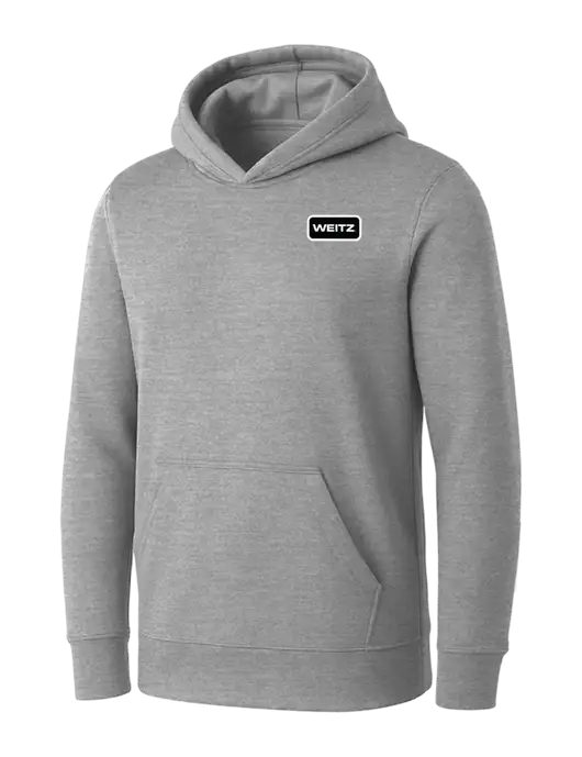 Womens Light Grey Heather Core Fleece Pullover Hooded Sweatshirt w/Weitz Logo