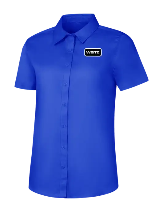 Womens Short Sleeve Dark Royal Superpro React Twill Shirt w/Weitz Logo