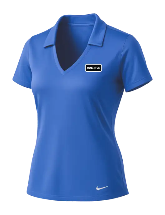 NIKE Light Royal Womens Dri-Fit Vertical Mesh Polo w/Weitz Logo