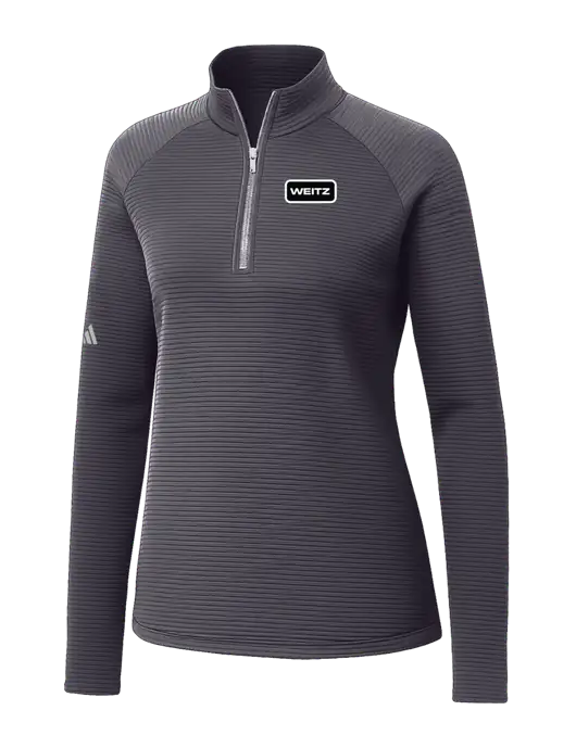 Adidas Womens Medium Grey Spacer Quarter-Zip Pullover  w/Weitz Logo