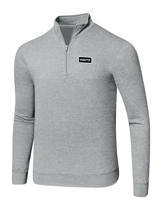 Light Heather Grey 8.5 oz Ring Spun 1/4 Zip Pullover Sweatshirt w/Weitz Logo