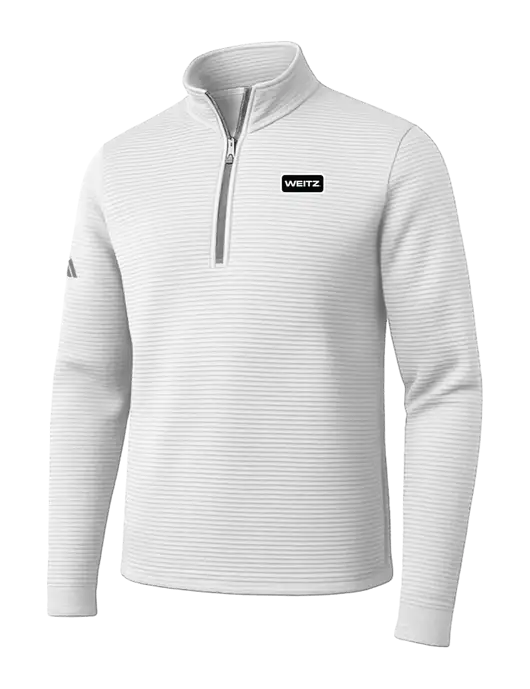 Adidas White Spacer Quarter-Zip Pullover w/Weitz Logo