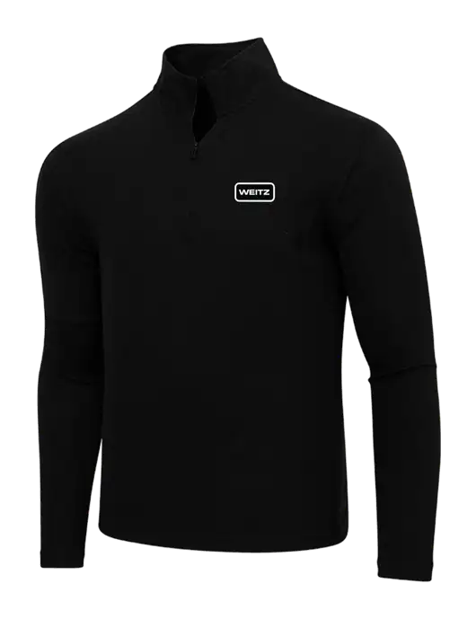 Adidas  Black Melange 3 Stripes Quarter Zip Sweater w/Weitz Logo