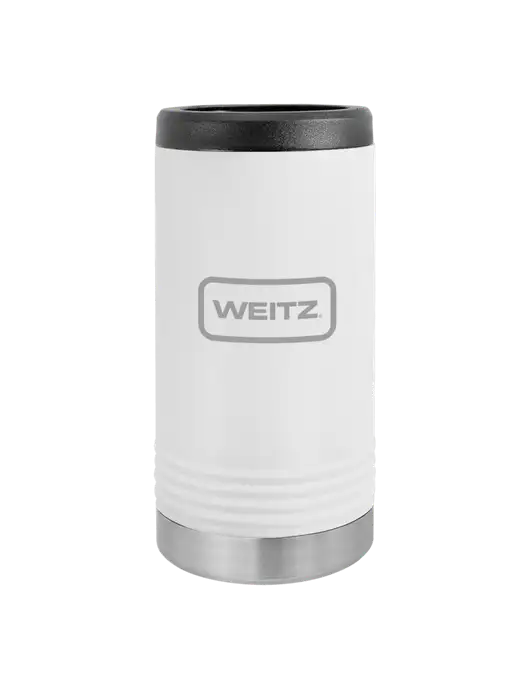 Polar Camel Powder Coated White Vacuum Insulated Slim Beverage Holder w/Weitz Logo