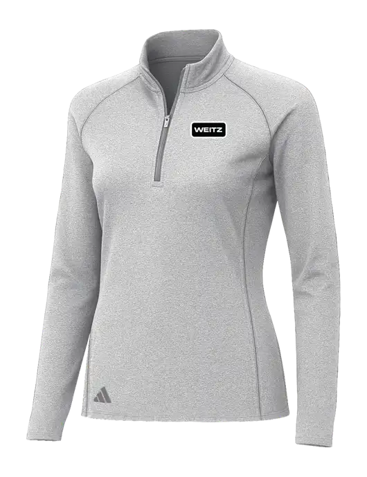 Adidas Womens Light Grey Heather Space Dyed Quarter-Zip Pullover  w/Weitz Logo