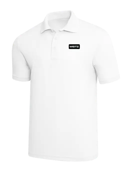White PosiCharge RacerMesh Polo w/Weitz Logo