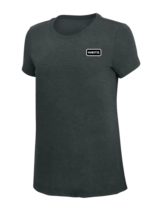 Womens Simply Soft Black Frost 4.5oz Poly/Combed Ring Spun Cotton T-Shirt w/Weitz Logo