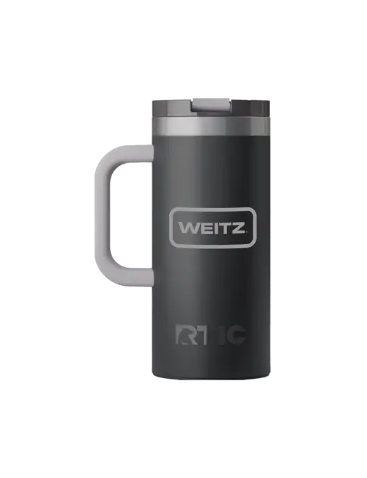 RTIC Road Trip 16 oz Charcoal Travel Mug w/Weitz Logo
