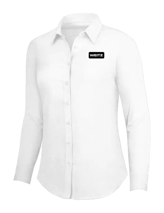 White Womens SuperPro Oxford Shirt w/Weitz Logo