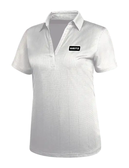 White Womens Performance Fine Jacquard Polo w/Weitz Logo