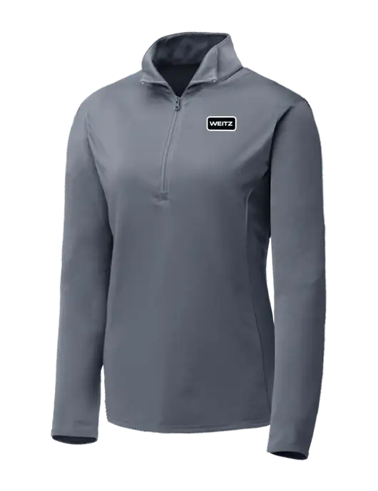 Medium Grey Womens Posicharge Competitor ¼ Zip Pullover w/Weitz Logo