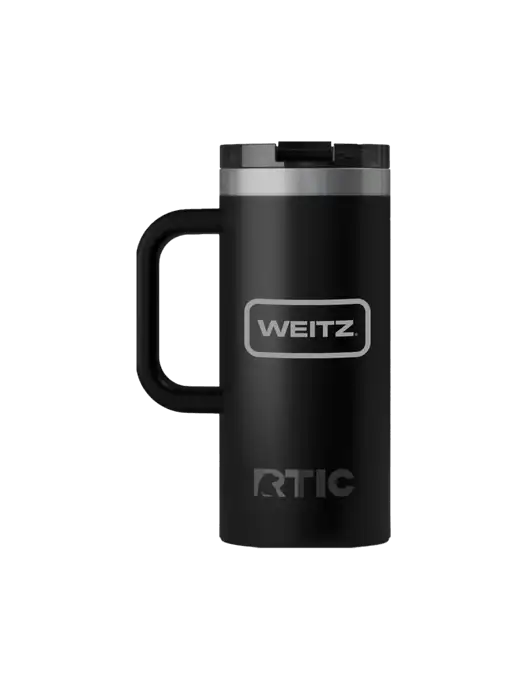 RTIC Road Trip 16 oz Black Travel Mug w/Weitz Logo