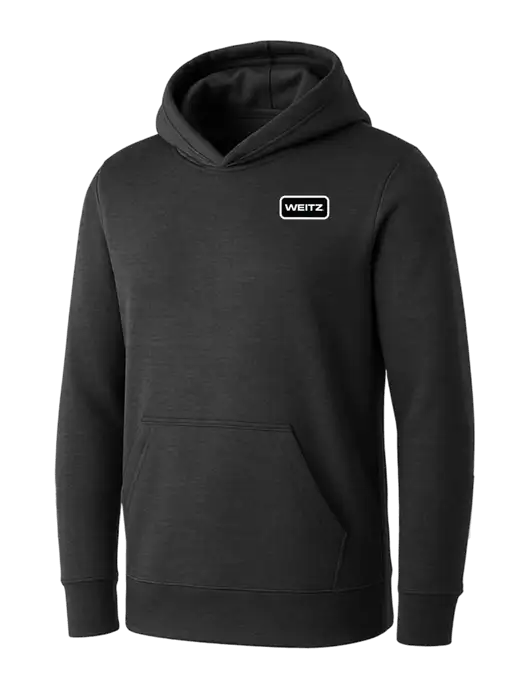 Womens Dark Grey Heather Core Fleece Pullover Hooded Sweatshirt w/Weitz Logo