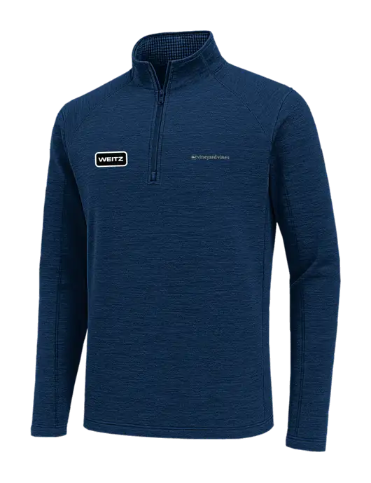 Vineyard Vines Dark Navy Heather Sankaty Quarter-Zip Pullover
 w/Weitz Logo
