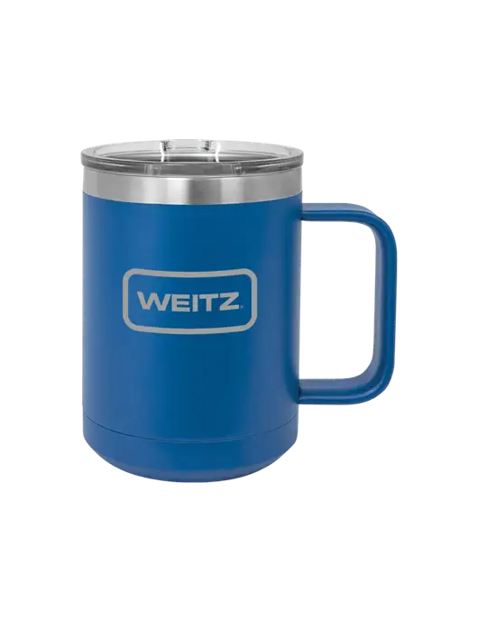 Polar Camel 15 oz Powder Coated Royal Vacuum Insulated Mug with Slider Lid w/Weitz Logo