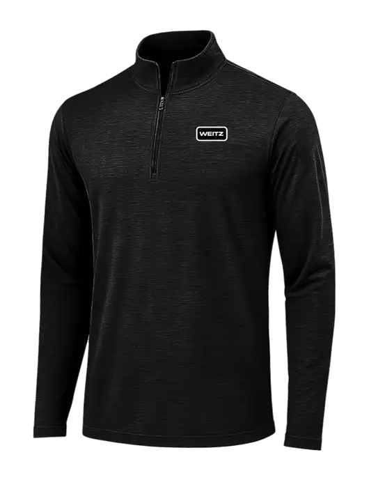 Black Triad Solid Posicharge Tri-Blend Wicking 1/4 Zip Pullover w/Weitz Logo