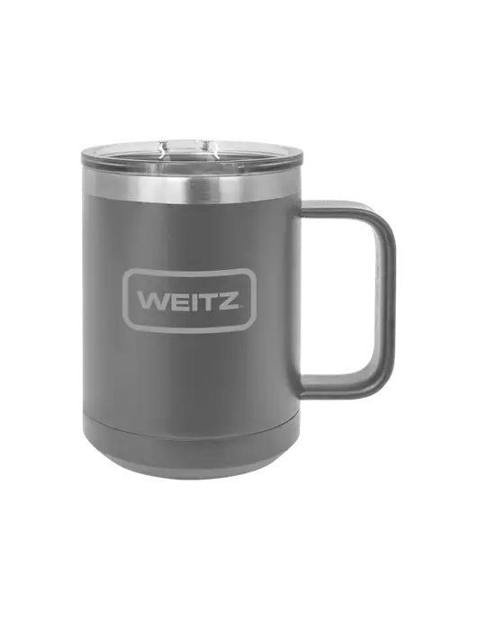 Polar Camel 15 oz Powder Coated Grey Vacuum Insulated Mug with Slider Lid w/Weitz Logo