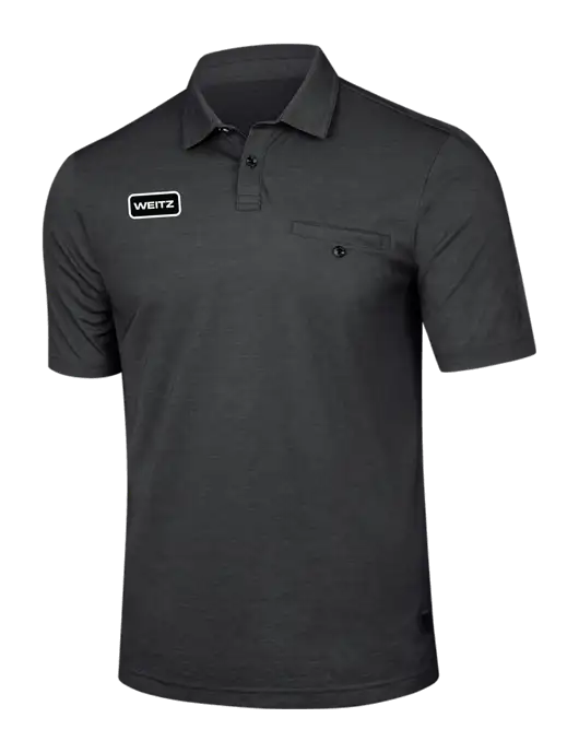 TravisMathew Black Heather Sunsetters Pocket Polo w/Weitz Logo
