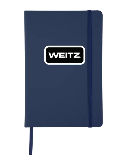 Dark Navy Comfort Touch Bound Journal 5 ¾" W x 8 ½” H w/Weitz Logo